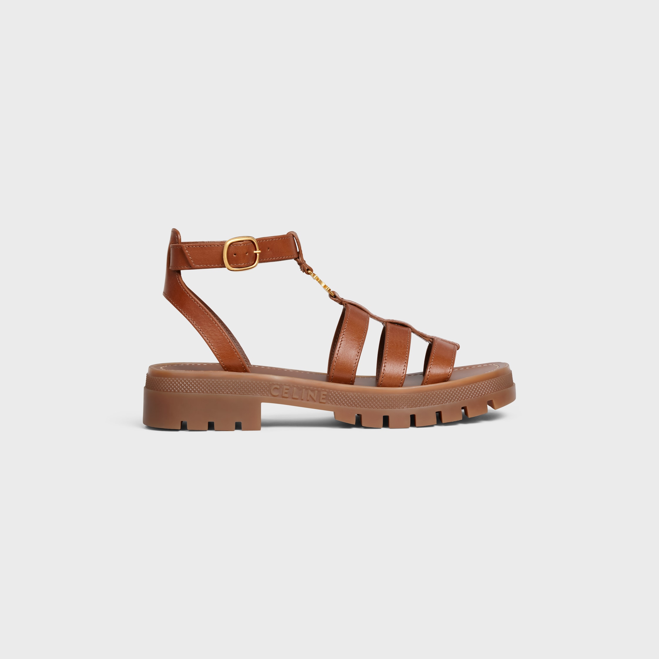 CELINE CLEA TRIOMPHE GLADIATOR SANDAL in CALFSKIN - VEGETAL