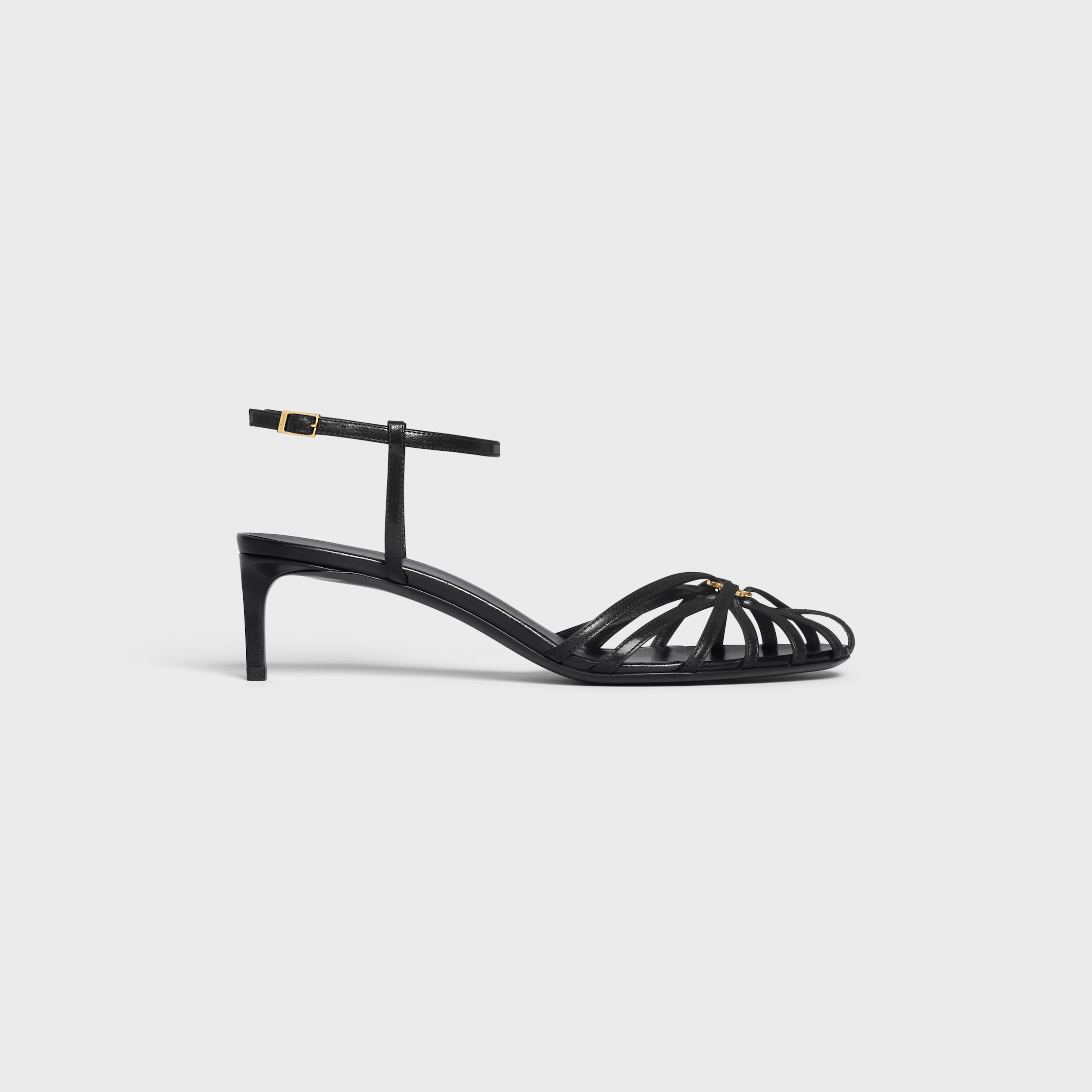 CELINE TRIOMPHE SANDAL IN LAMBSKIN - BLACK | CELINE