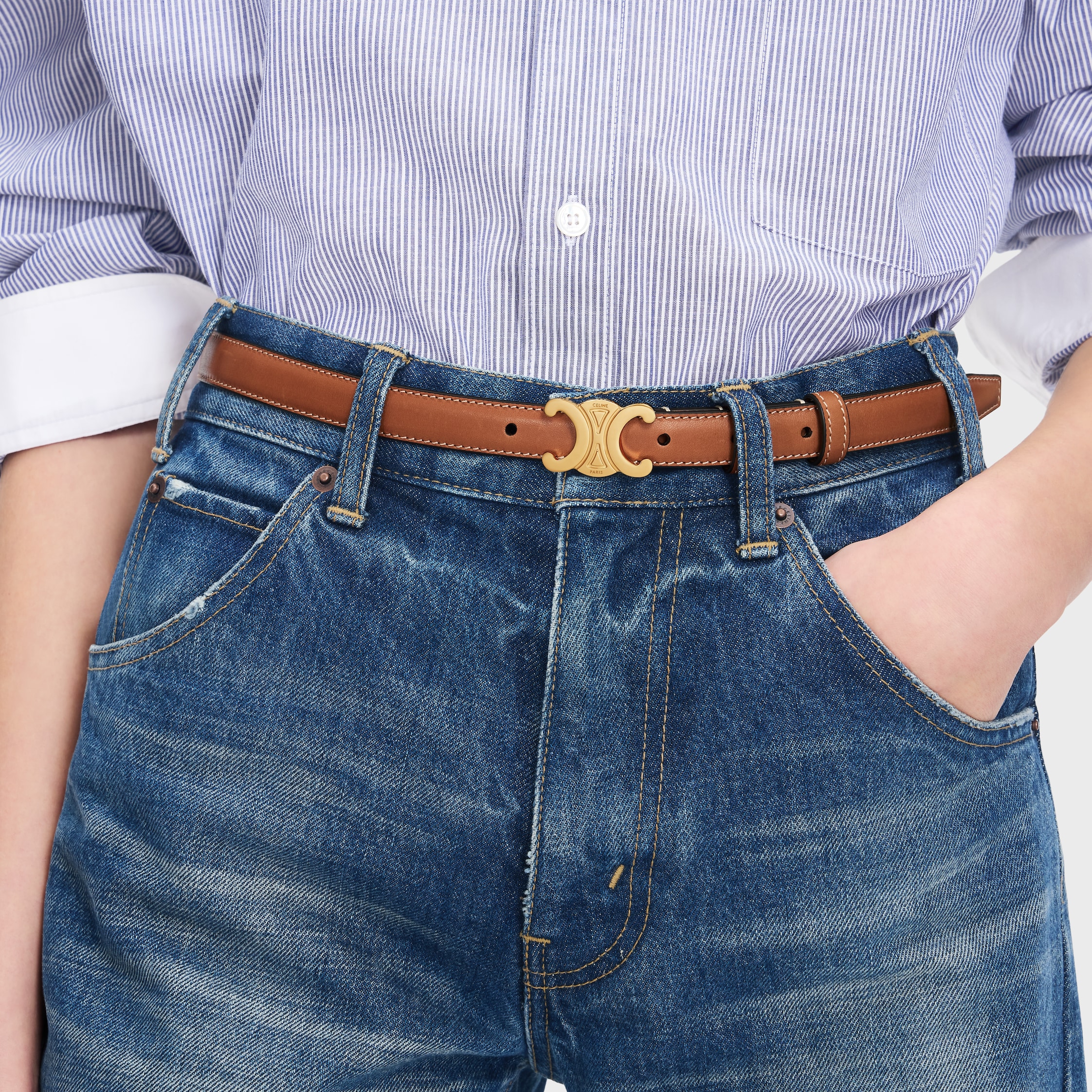 スモール 18MM トリオンフ ベルト / ナチュラルカーフスキン - タン