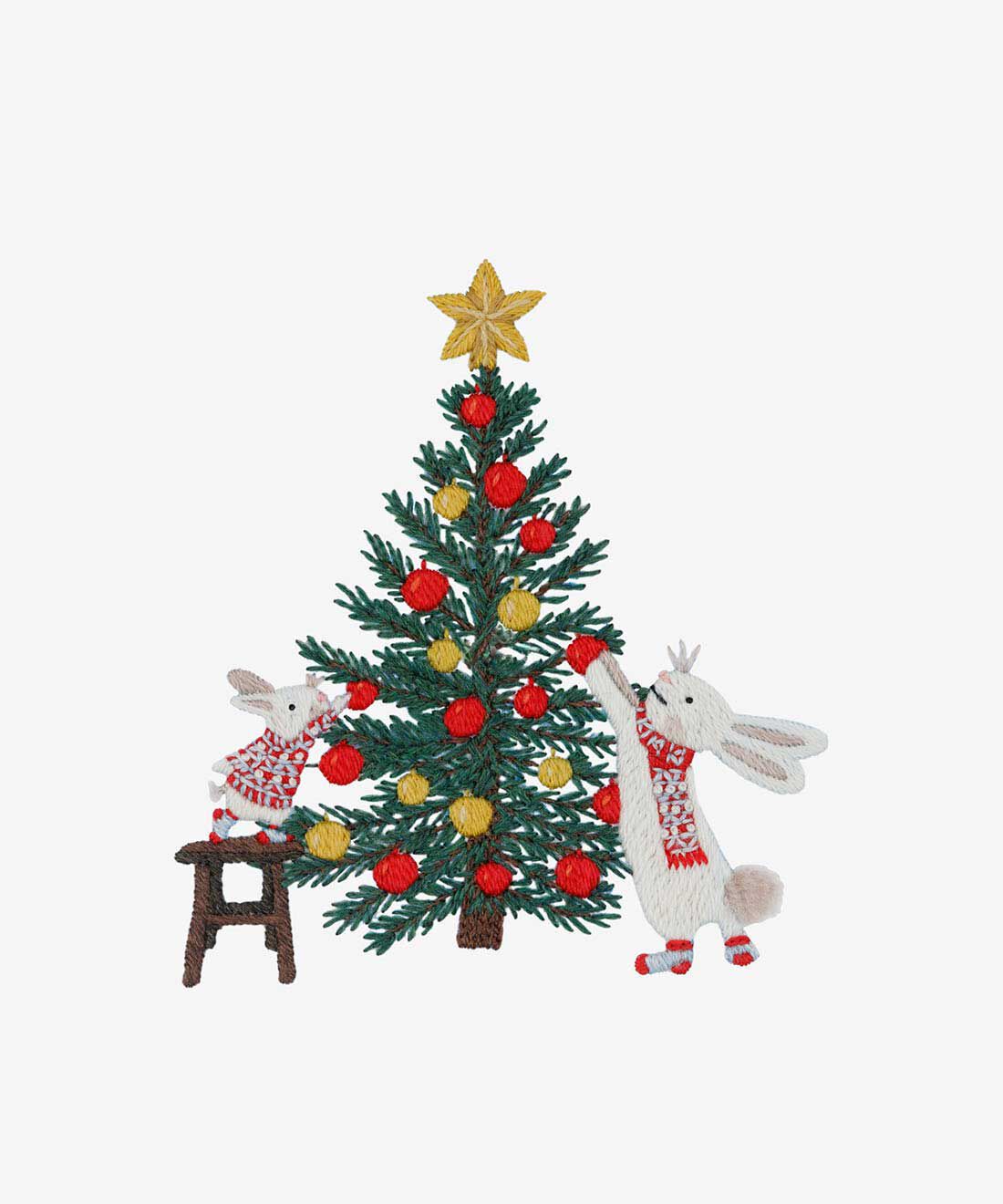 DMCクリスマスの刺しゅう図案とECO VITAウール糸のセット