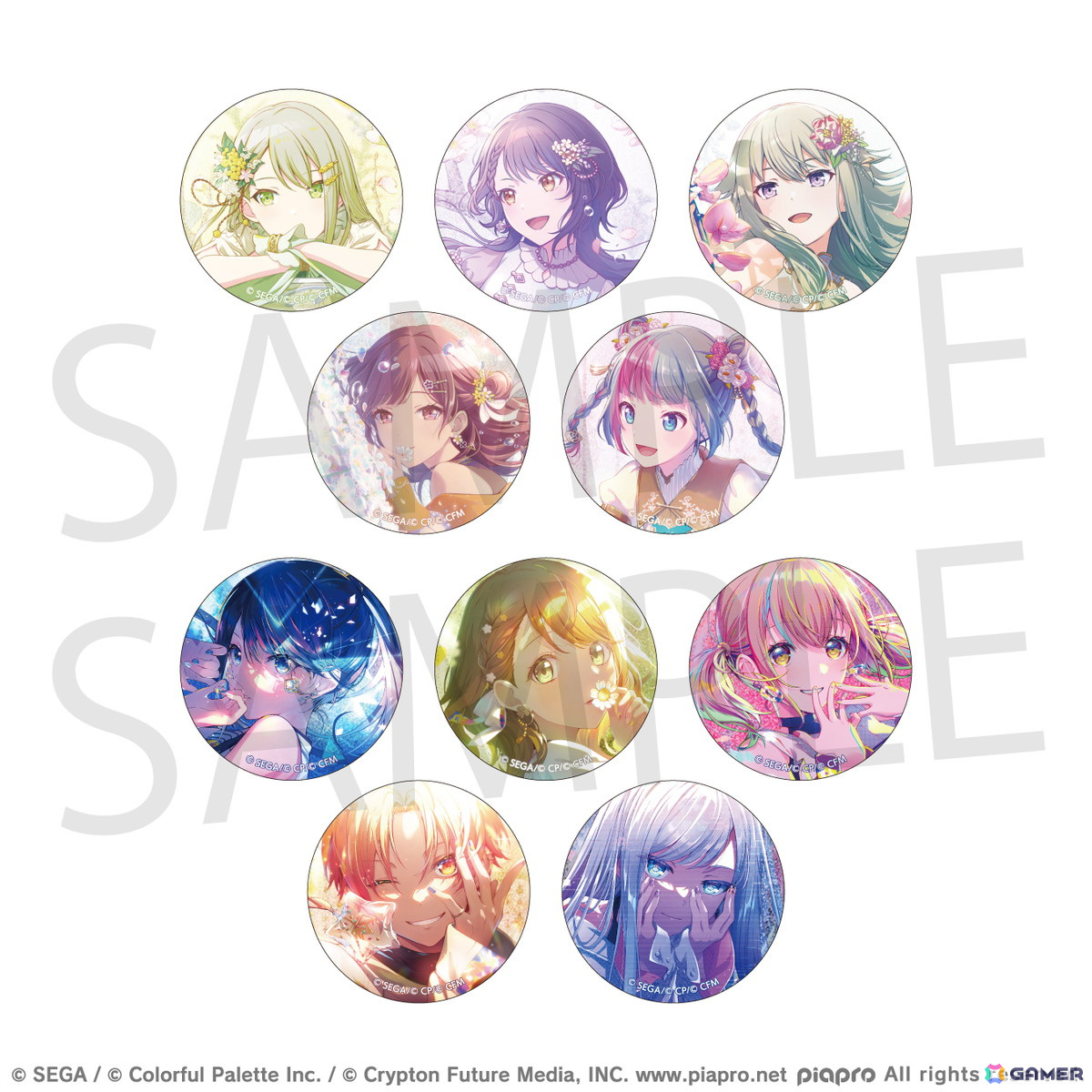 鳳えむ グリッター缶バッジ 39B 特典 プロセカ 8点 予約商品