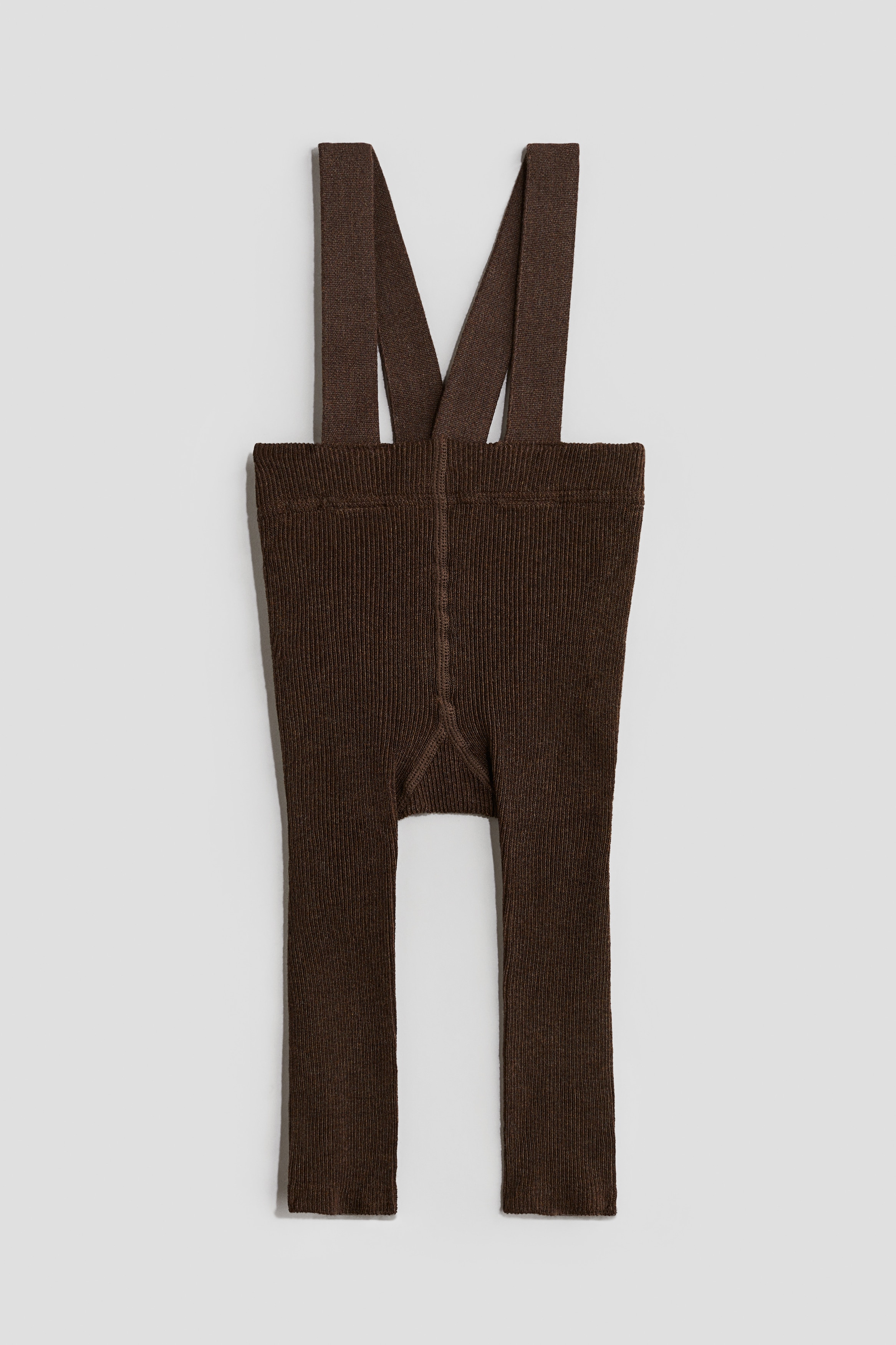 Rib-Knit Leggings with Suspenders - Brown - Kids | H&M US