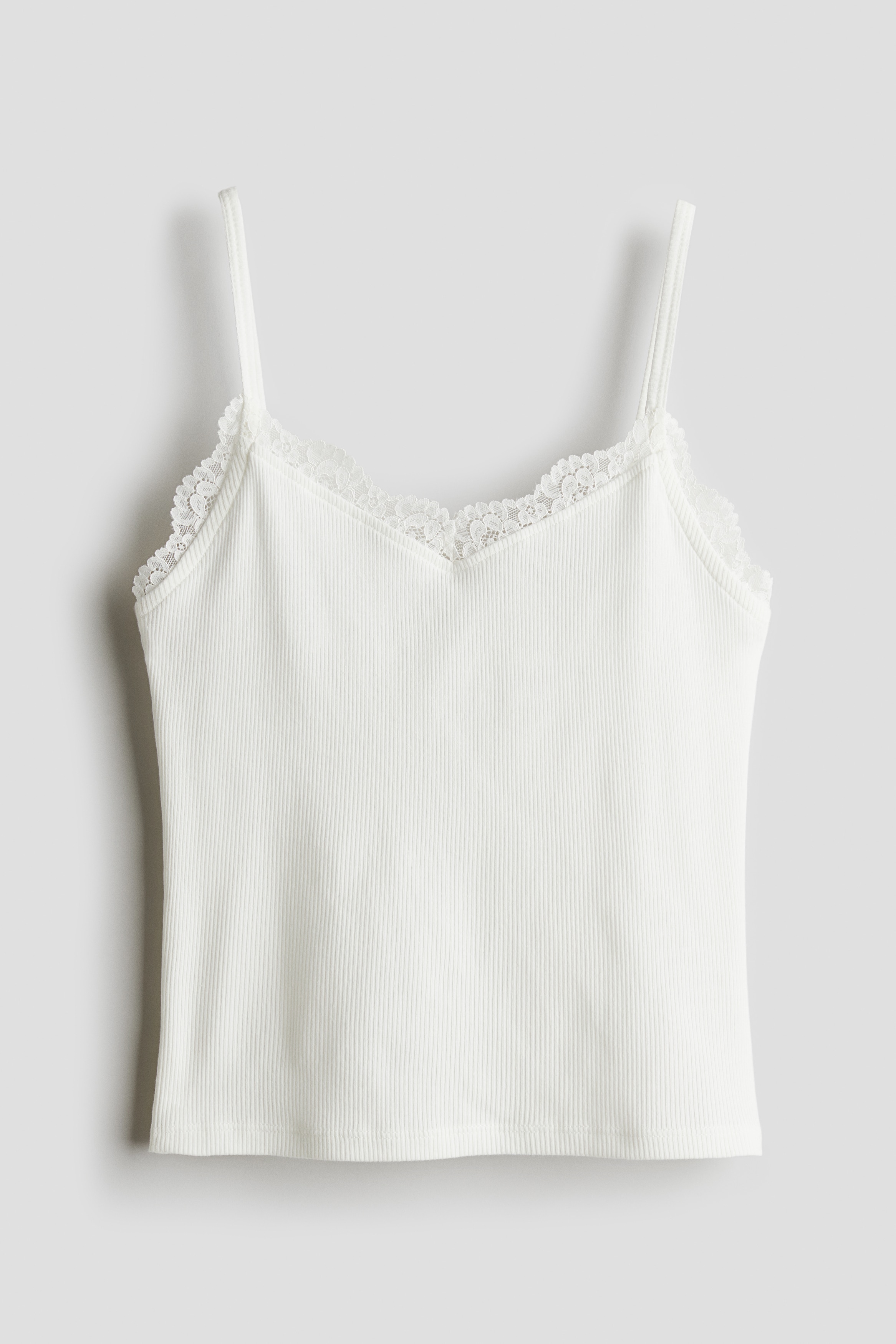 White Lace-trimmed Tank Top for kids | H&M CA