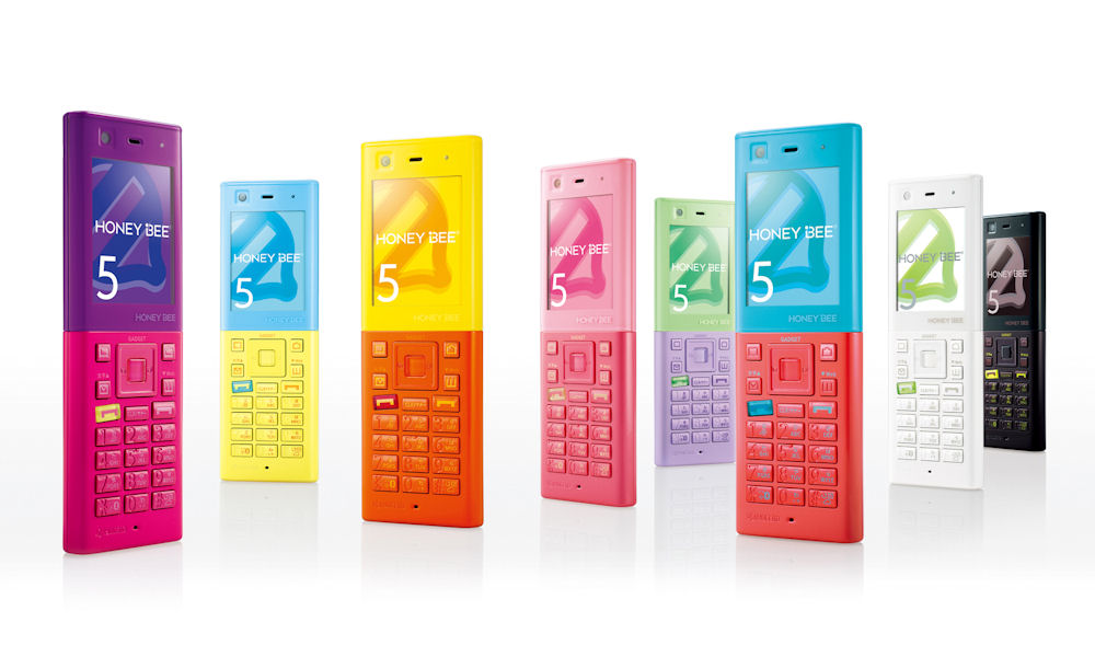 ウィルコム HONNEY BEE5 ウィルコム、ツートンカラーで全8色の「HONEY