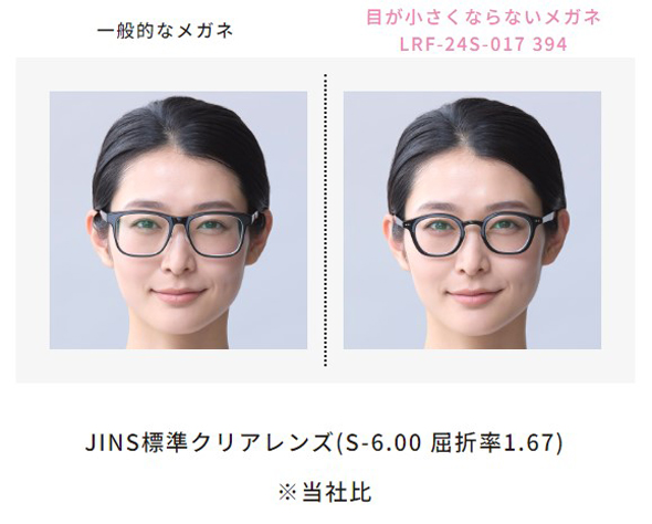JINSが「目が小さくならないメガネ」発売 レンズの厚みも目立ちにくい