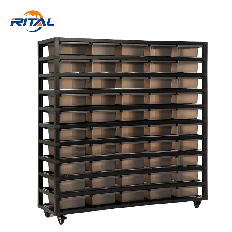 爬虫類用ヘビラック、ヘビ繁殖ラック、プラスチック製PPタブ、金属製