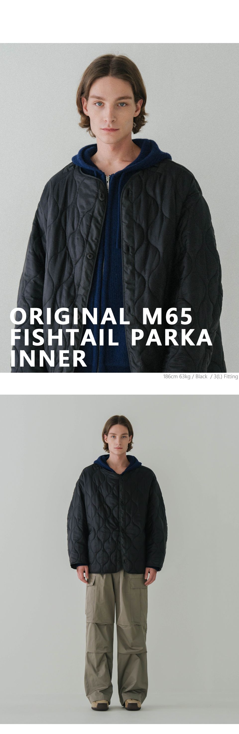 MUSINSA | INDUST Original M65 fishtail short parka_black