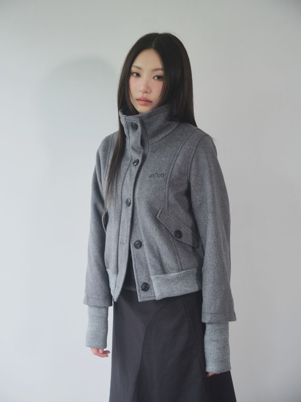 MUSINSA公式 | ASON DUMBO WOOL JACKET / GRAY