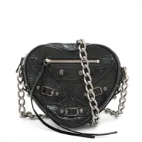 バレンシアガ ルカゴール レザー チェーンショルダーバッグ ブラック