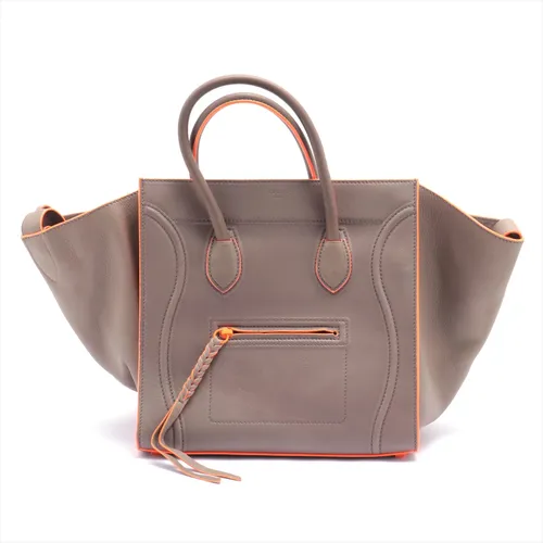 セリーヌ ラゲージ ファントム スモールスクエア レザー ハンドバッグ