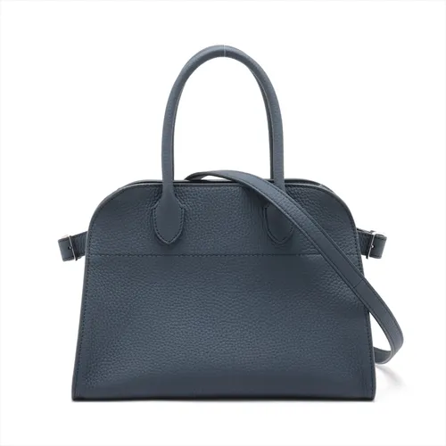 ザロウ ソフトマルゴー10 レザー 2WAYハンドバッグ ネイビー Aランク