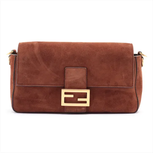 フェンディ マンマバケット スエード 2WAYショルダーバッグ ブラウン
