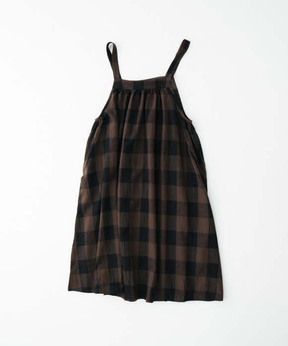 NEW IN】ウールコットンリネンブロックチェックジャンパースカート
