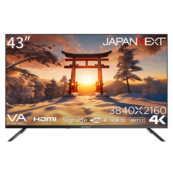 JAPANNEXT 43型 VA 4K 液晶ディスプレイ (3840×2160/HDR/sRGB90
