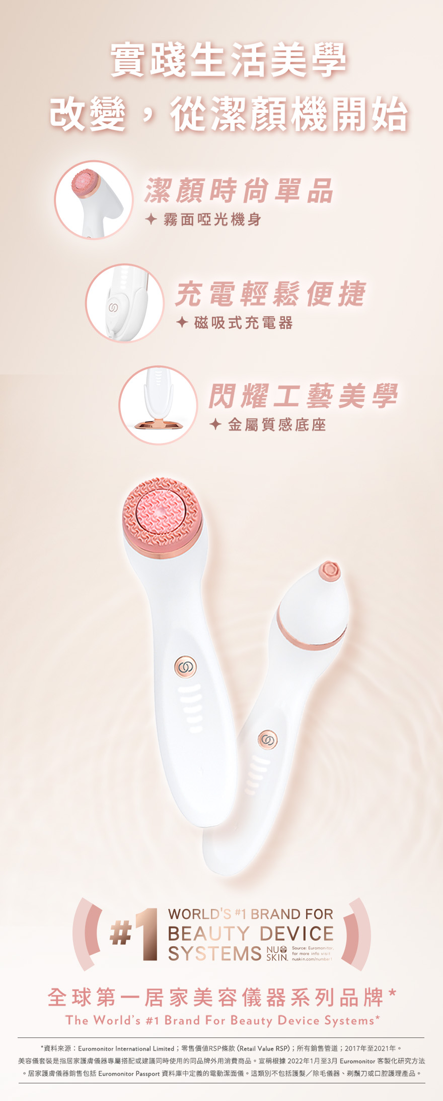 LumiSpa®iO 智慧雙效潔顏基礎套裝(玫瑰金限定色) (抗痘) | NU SKIN 如