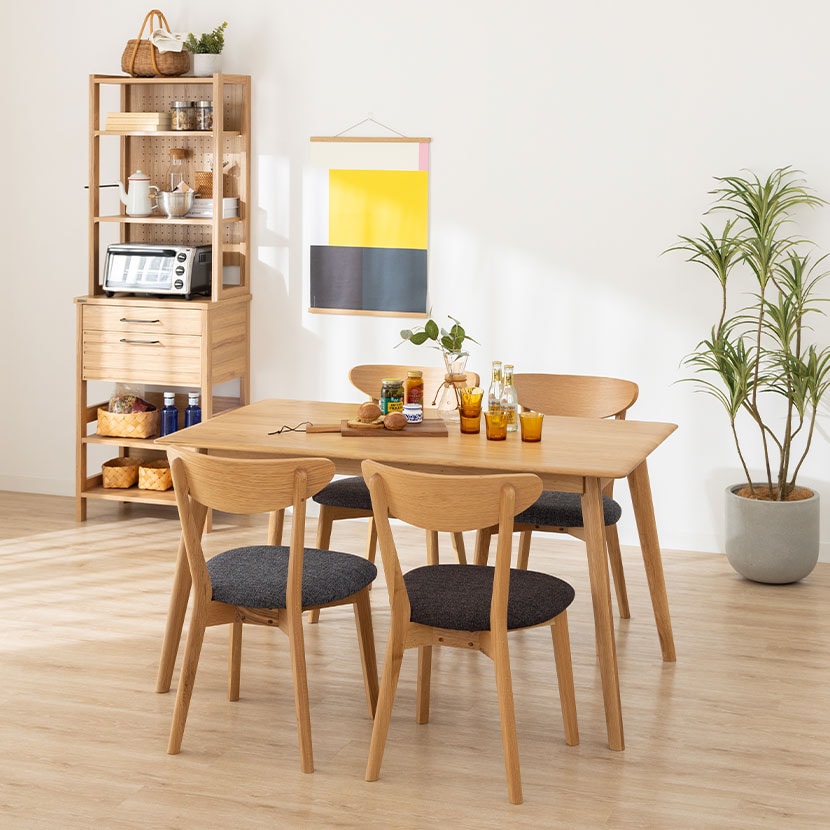 送料無料】 ダイニングテーブル ホワイトオーク無垢材 天然木 食卓