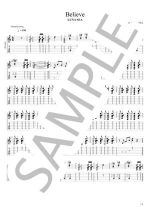楽譜】BELIEVE / LUNA SEA (バンドスコア / 中級) - Piascore 楽譜ストア