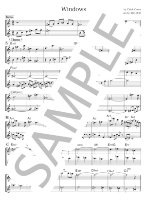 楽譜】Windows +コード楽器 / チック・コリア (フルート / 中〜上級