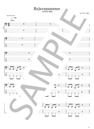 楽譜】 Metamorphosis - LUNA SEA / LUNA SEA (エレキベース / 中級