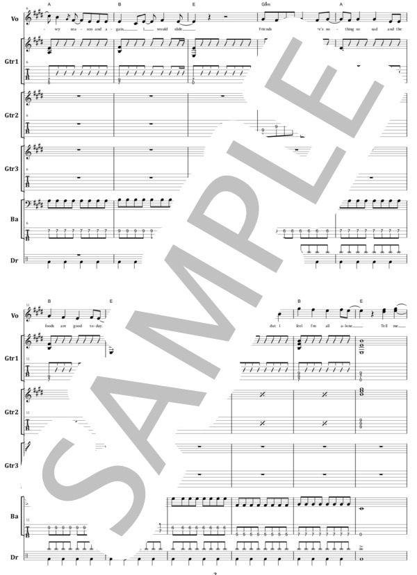 楽譜】ELLEGARDEN / The Autumn Song バンド・スコア 楽譜 / 細美 武士