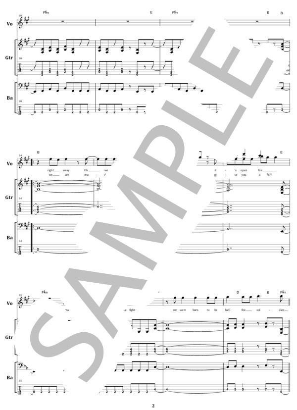 楽譜】ラウドネス / GOTTA FIGHT ギター＆ベース スコア 楽譜