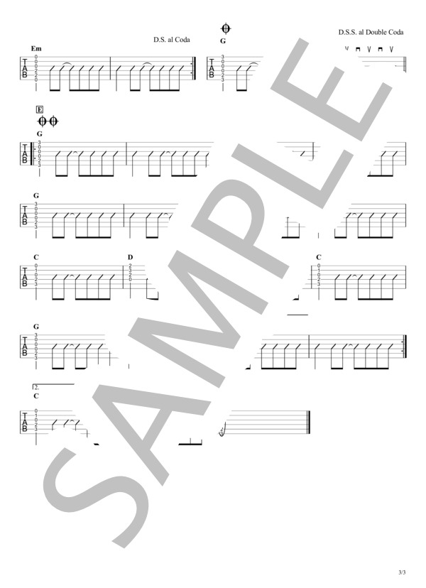 楽譜】とんぼ 長渕剛 / ギタータブ譜 コードストロークで弾くVer