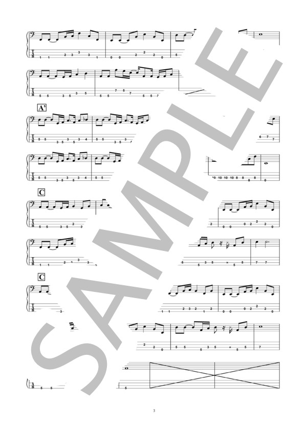 楽譜】悲しみジョニー / UA (エレキベース / 初〜中級) - Piascore