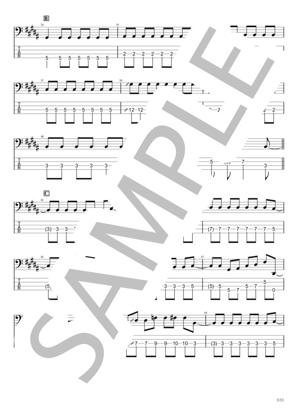 楽譜】 Thoughts - LUNA SEA / LUNA SEA (エレキベース / 初〜中級