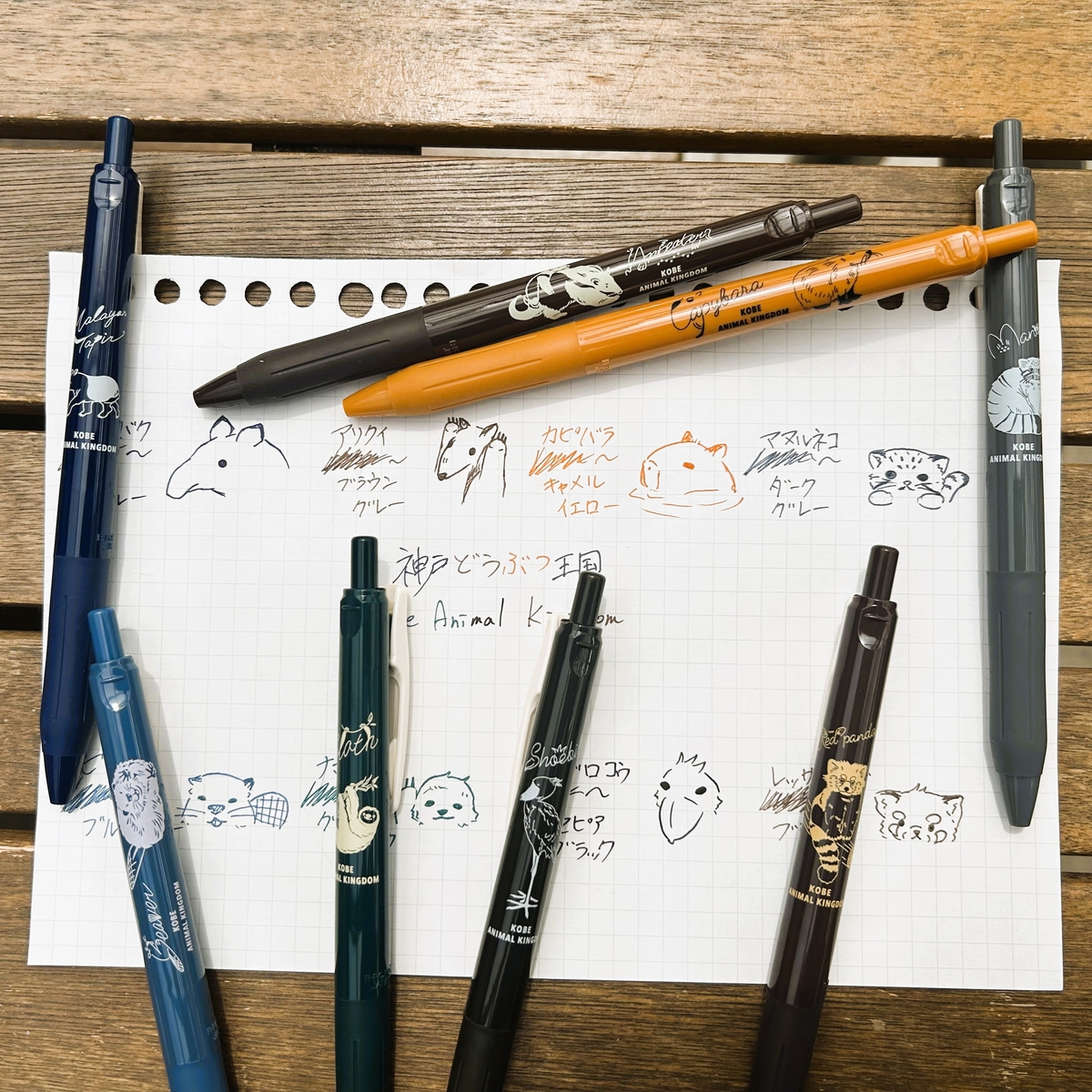 SARASAボールペン ミナミコアリクイ ブラウングレー | 神戸どうぶつ