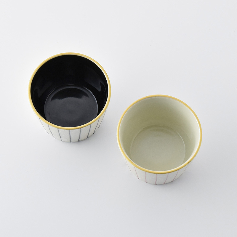 平戸嘉祥窯】パールストライプ そば猪口（ペア） | 三川内焼オンライン