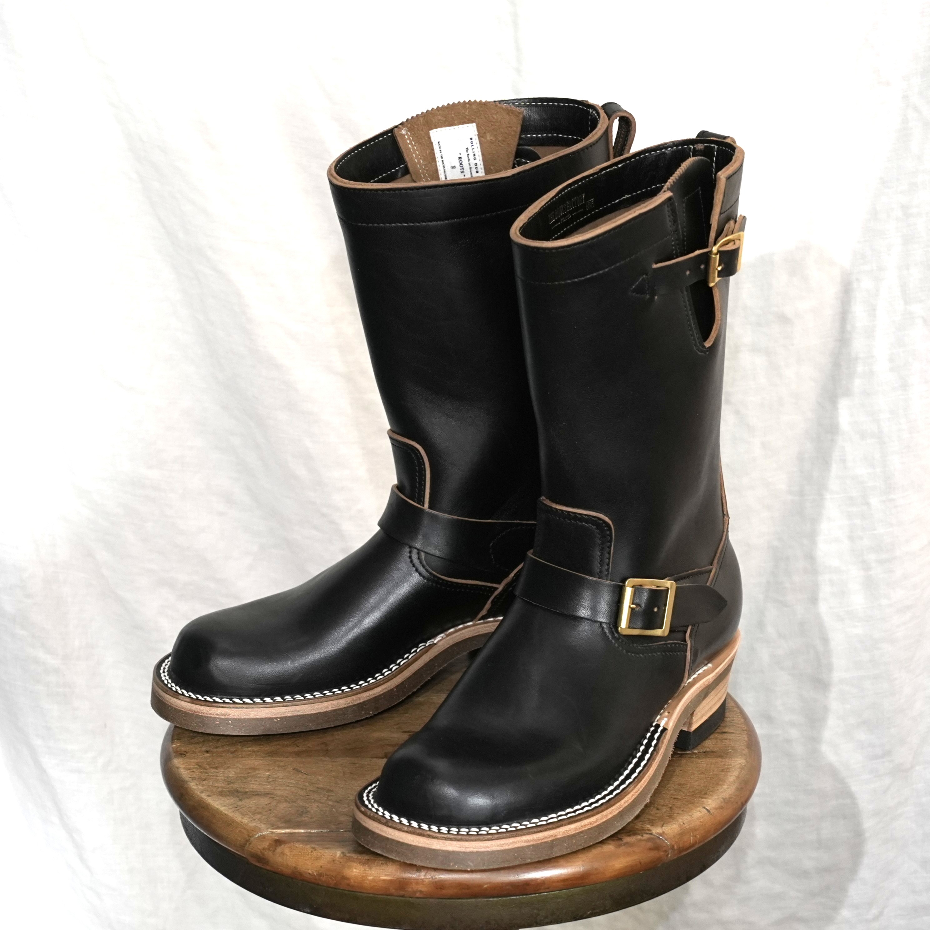 ローリングダブトリオ ルーツ エンジニアブーツ ブラック ホースバット