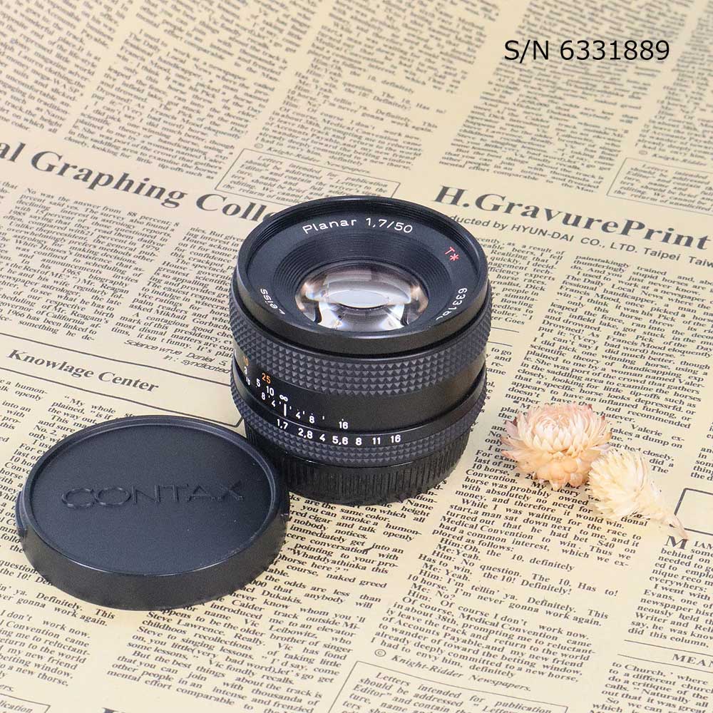 保証付 】【中古】 CONTAX CARL ZEISS T* PLANAR 50mm F1.7 AEJ S/N