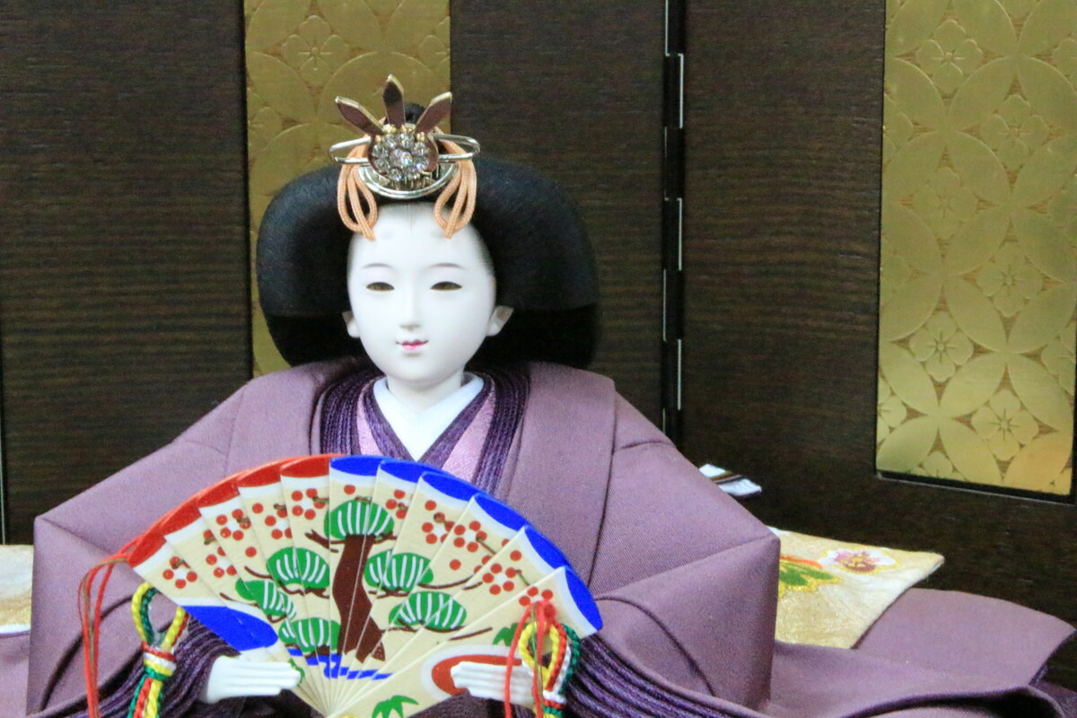 歓喜雛 人形の盛繁 監修 平安春峰 京芥子手染め無垢紫雛親王飾り