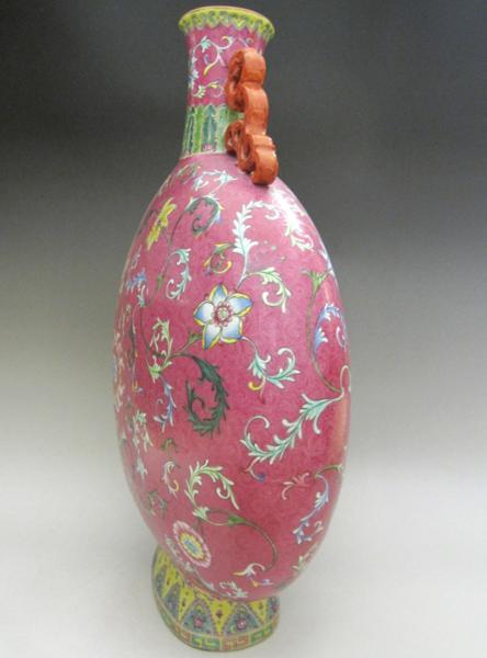 楽天市場】景徳鎮 粉彩花文扁壺 全高49cm 中国 陶磁器 希少 花生 工芸