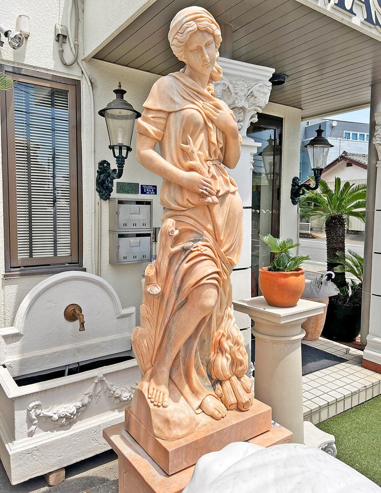 楽天市場】天然大理石彫刻 ぬくもりのヴィーナス 冬 ピンク 四季の乙女