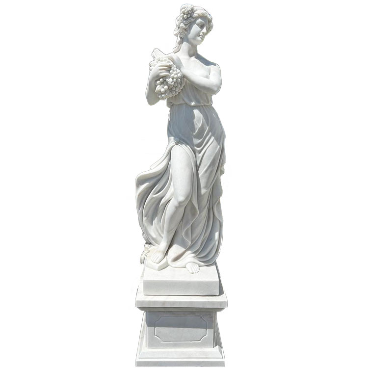 天然大理石彫刻 葡萄を抱えるヴィーナス（夏）｜女性像・ヴィーナス像