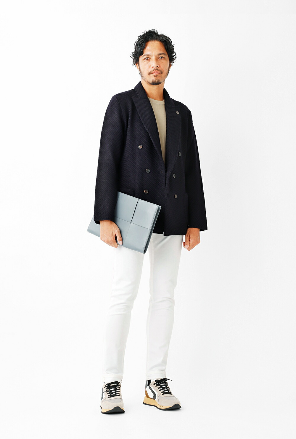 アウトレット】LARDINI ラルディーニ ダブルブレスト ニットジャケット