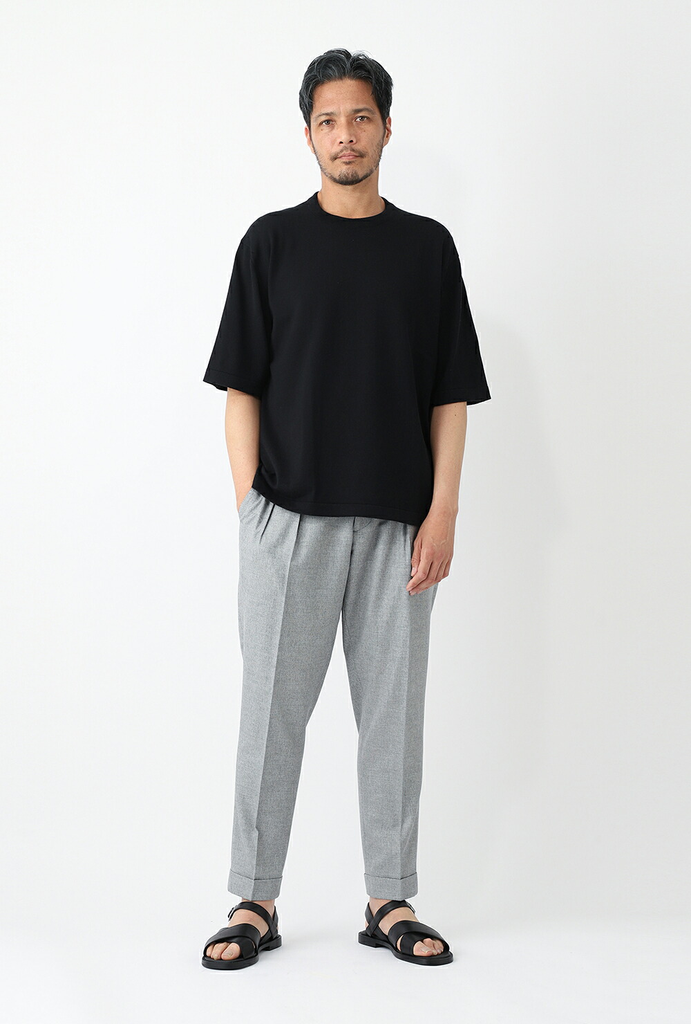 JOHN SMEDLEY ジョンスメドレー クルーネック 半袖ニット/TINDALL シー