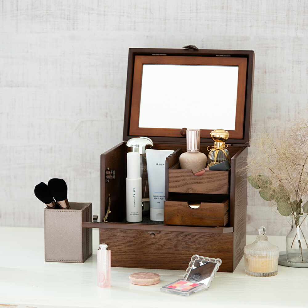 楽天市場】メイクボックス 【ナチュメイプル】木製コスメ収納ボックス