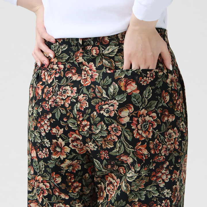 chimala チマラ｜フローラル ヘリンボーン トラウザーズ CS40-WP15B