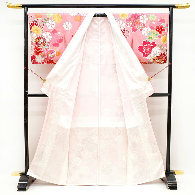 楽天市場】【新品】 訪問着 着物 正絹 袷 金駒刺繍 金彩加工 ピンク 桜