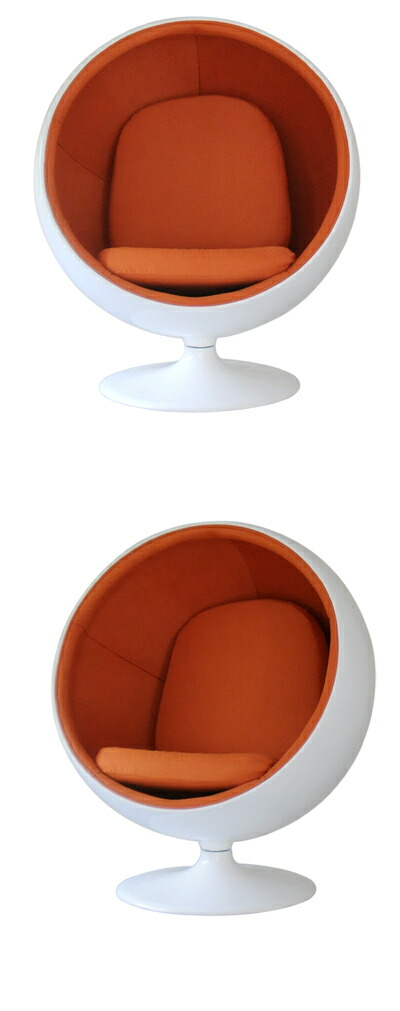 楽天市場】ボールチェア 色ホワイト×オレンジ エーロアールニオによる