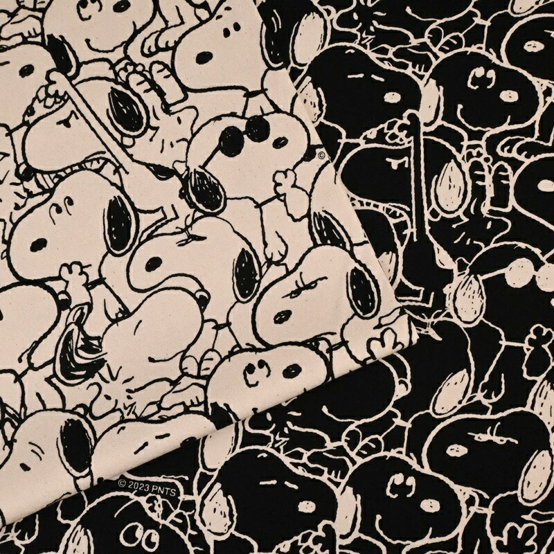 楽天市場】Peanuts スヌーピー オックス 生地 (50cm単位) SNモノクロ