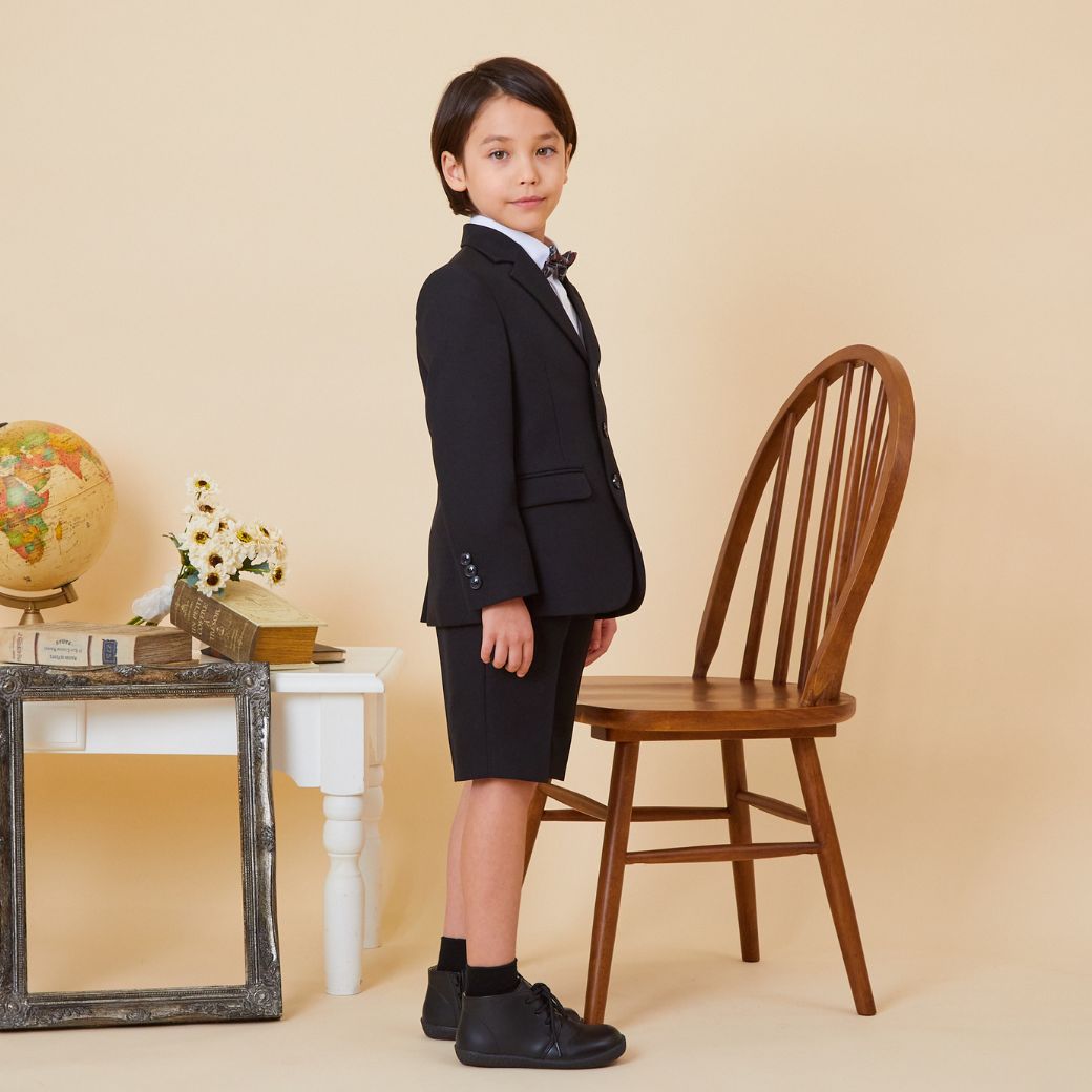 NEW【セール15％OFF】チェック柄ボウタイハーフパンツスーツセット 110