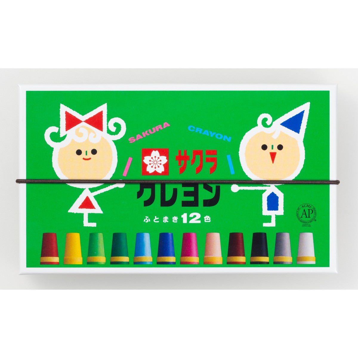 楽天市場】サクラクレパス クレヨン太巻 12色 （ゴムひも付） LY12R