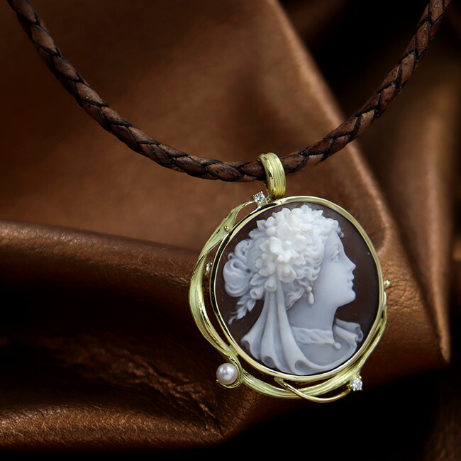 楽天市場】カメオ ブローチ ネックレス フローラ 立体彫刻のシェル