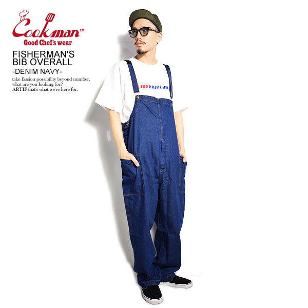 COOKMAN クックマン FISHERMAN'S BIB OVERALL -DENIM NAVY- 231-03849