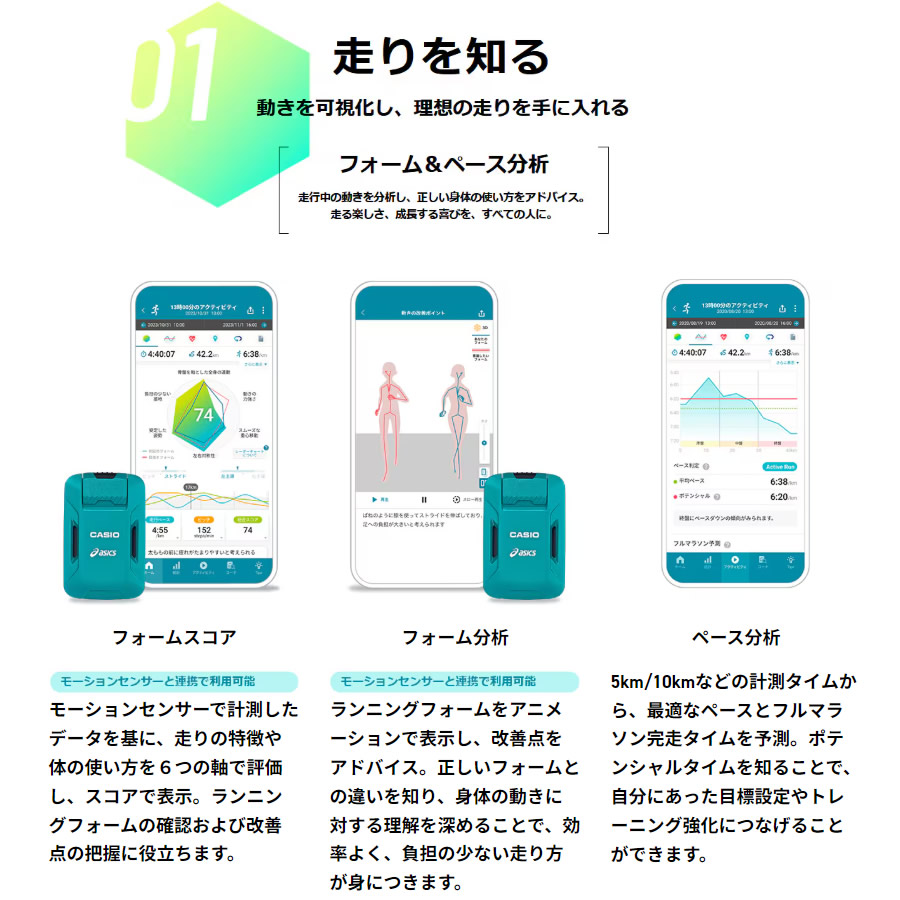 カシオ CASIO × アシックス ASICS モーションセンサー Runmetrix CMT