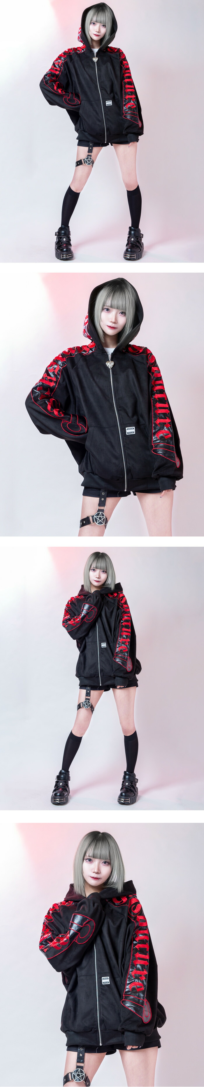 PIRATES OF DEATH(パイレーツ オブ デス)ロゴ刺繍 ジップアップ