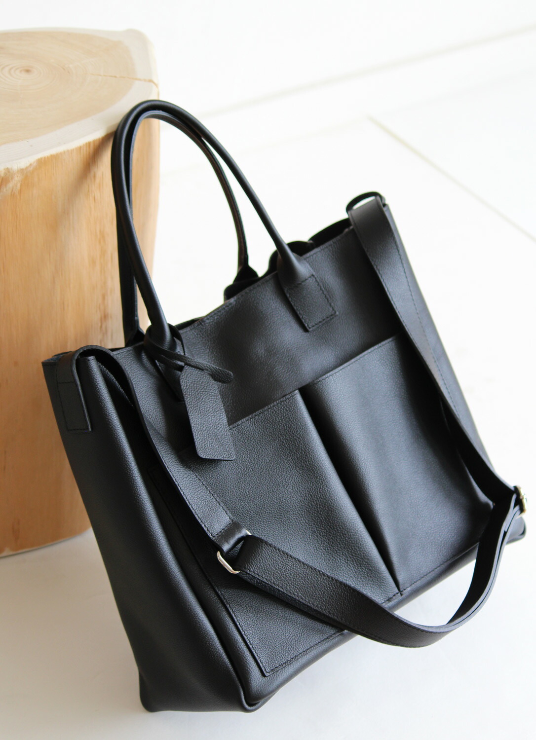 はっ水加工レザーダブルポケット2wayバッグ【bizen(ビゼン)公式